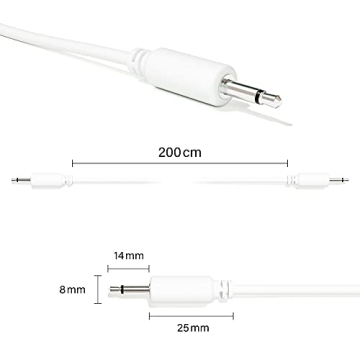 ExcelValley 5-Pack of Mono Modular Patch Cables - 10 cm 3.94 inch - TS 3.5mm for Eurorack Synthesize...