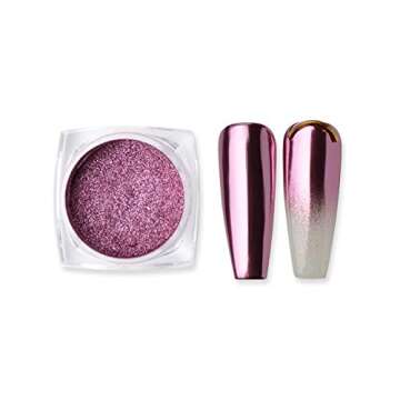 MEILINDS Rose Gold Chrome Nail Art Powder Mirror Effect Metallic Glitter Reflective Pigment Dust Dec...