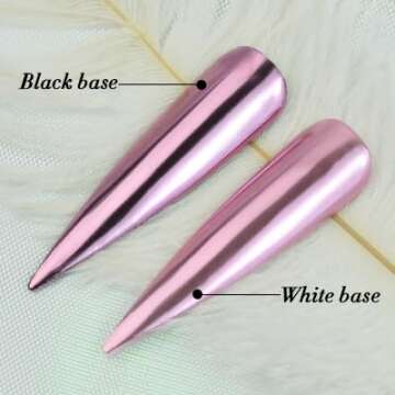 MEILINDS Rose Gold Chrome Nail Art Powder for Stunning Effects