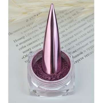 MEILINDS Rose Gold Chrome Nail Art Powder for Stunning Effects