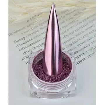 MEILINDS Rose Gold Chrome Nail Art Powder for Stunning Effects