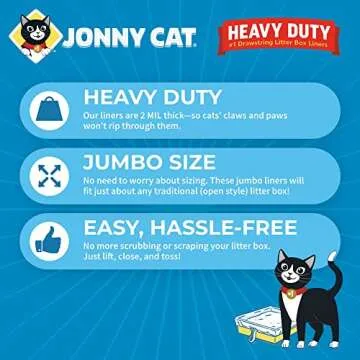 Jonny Cat Litter Box Liners Heavy Duty Jumbo 15 Count