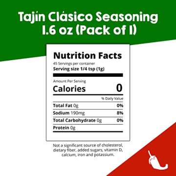 Tajín Clásico Seasoning, Mini Tajín Mexican Seasoning 1.6 oz (Pack of 2)