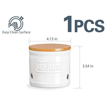 ONEMORE Garlic Keeper Stylish Storage for Fresh Garlic