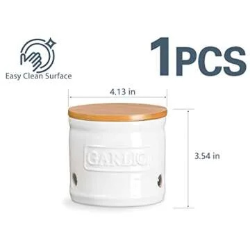 ONEMORE Garlic Keeper Stylish Storage for Fresh Garlic