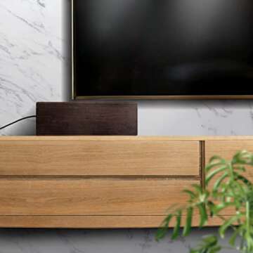 HomeBliss Walnut Large Cable Box - Cord Organizer Cable Management Box for Cord Hider and Cord Management - Cable Organizer Box with Protector Cable Sleeve