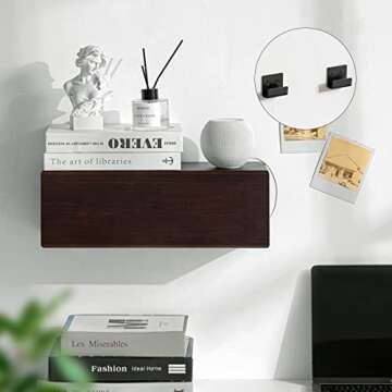 HomeBliss Walnut Large Cable Box - Cord Organizer Cable Management Box for Cord Hider and Cord Management - Cable Organizer Box with Protector Cable Sleeve