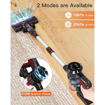 JYH Cordless Vacuum Cleaner - 25kPa Powerful & Portable
