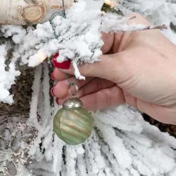 Vintage Mercury Glass Christmas Ornaments Set of 12