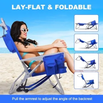 Yestomo Beach Chair with Comfortable Backpack Straps