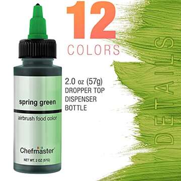 Airbrush Cake Color Set - 12 Vibrant Edible Colors