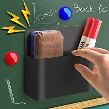 noonebutyou 2 Pcs Magnetic Marker Holder Dry Erase Marker Holder Wall Mount Self Adhesive Pen Holder...