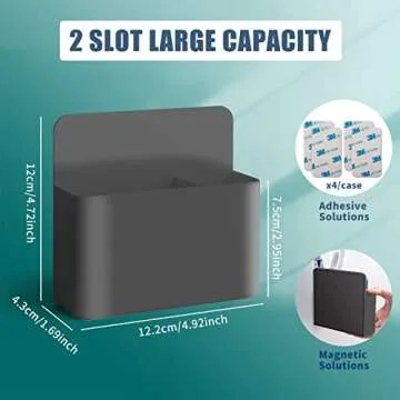 noonebutyou 2 Pcs Magnetic Marker Holder Dry Erase Marker Holder Wall Mount Self Adhesive Pen Holder Magnetic Marker Cup Holders for Whiteboard, Fridge, Home Office School (Black