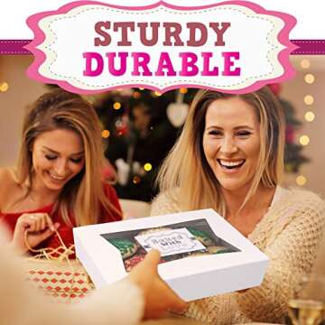 Upper Midland Products Cookie Boxes With Window 8" x 5.75" x 2.5" Cake Pastry Bakery Box 20 pk Baked With Love Sticker Labels