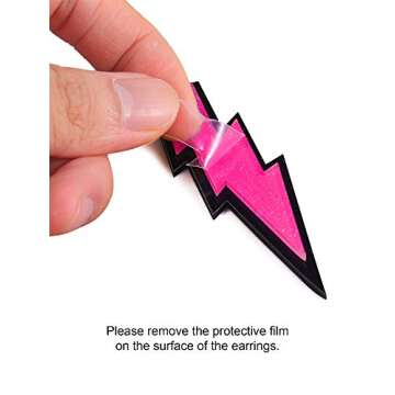 Gejoy 3 Pairs 80s Neon Earrings Retro Pendant Lightning Acrylic Earring Drop Dangle for 80s Cosplay ...