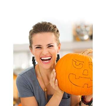 Gejoy 3 Pairs 80s Neon Earrings Retro Pendant Lightning Acrylic Earring Drop Dangle for 80s Cosplay Party Costume Accessory