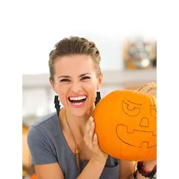 Gejoy 3 Pairs 80s Neon Earrings Retro Pendant Lightning Acrylic Earring Drop Dangle for 80s Cosplay Party Costume Accessory