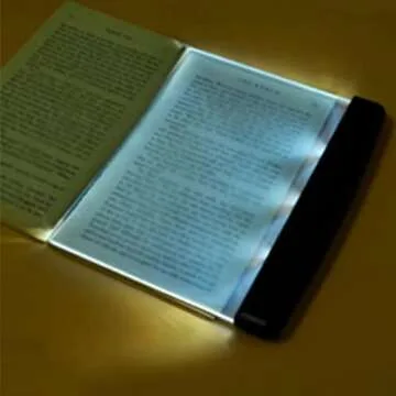 Flat Light for Reading in Bed at Night Clear LED Book Full Page Light Illuminator Panel Plate Lamp B...