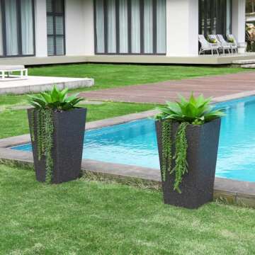 Ferrgoal Artificial Plants Fake Agave Succulent Plant 28 Inch Big Size Faux Succulents Stems for Indoor Outdoor Realistic & Natural Home Decor Plants for Office Housewarming 2 Pack