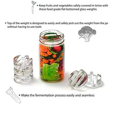 Glass Fermentation Weights for Mason Jars - Set of 6