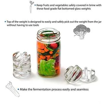 Glass Fermentation Weights for Mason Jars - Set of 6