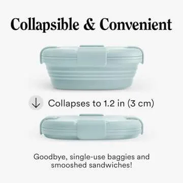 STOJO Collapsible Sandwich Box – 24oz, Reusable Food Storage Container, Silicone Bowl for Hot/Cold...