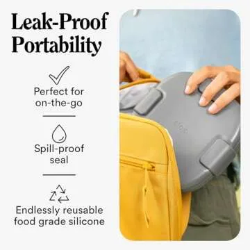 STOJO Collapsible Sandwich Box – 24oz, Reusable Food Storage Container, Silicone Bowl for Hot/Cold Food – Meal Prep, Lunch, Camping, Hiking – Dishwasher Safe (Set of 1, Aquamarine)