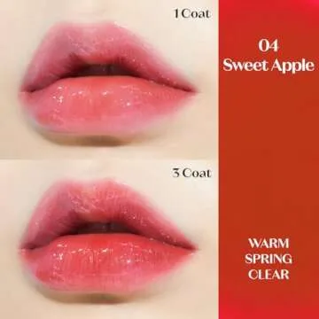 ETUDE Dear Darling Oil Tint #4 Sweet Apple 4.2g | High Moisturizing and Strong Hydrating Lip Oil/Lip Gloss | Smooth and Moist Lips | Non-Sticky Lip Oil Tint For Dry Lips | K-beauty