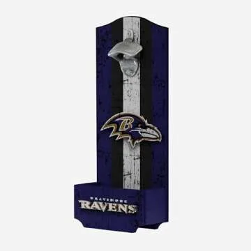 FOCO Baltimore Ravens NFL Wooden Bottle Cap Opener Sign
