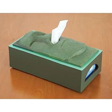 Bits and Pieces-Tissue Box Cover Stone Face Tissue Holder - Great Gag Gift for Your Office, Desk, or...