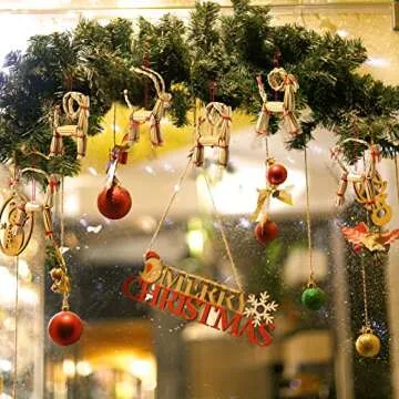 Gerrii Handmade Christmas Straw Goat Ornaments - 12 Pack