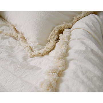 Luxurious Bohemian Ivory Duvet Cover for Queen Bed