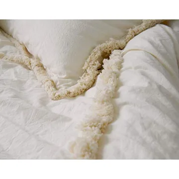 Luxurious Bohemian Ivory Duvet Cover for Queen Bed