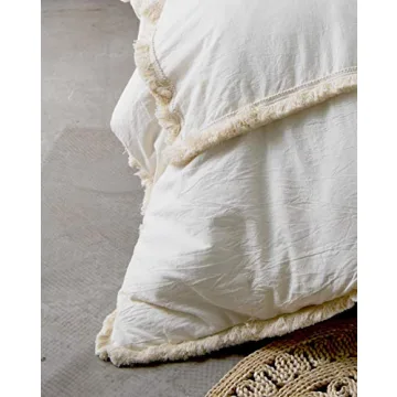 Luxurious Bohemian Ivory Duvet Cover for Queen Bed