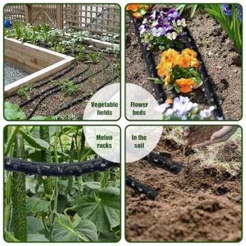 Flat Soaker Hose 100ft - Efficient Water Saving Garden Hose for All Seasons