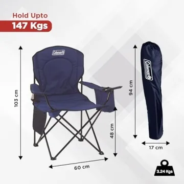 Coleman Camping Chair with 4-Can Cooler for Comfort
