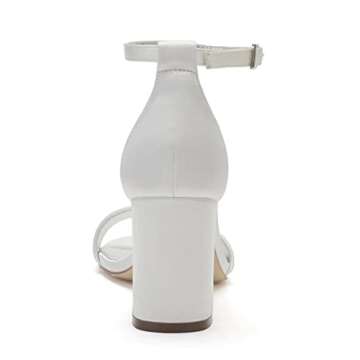 YWXYMGE Block Heel Wedding Sandals Shoes for Bride Open Toe Satin Prom Evening Formal Party Sandal Heels-Turquoise-8.5