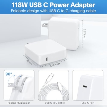 118W USB C Fast Charger for MacBook Pro & More