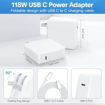 118W USB C Fast Charger for MacBook Pro & More
