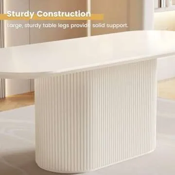 Guyii Oval Dining Table for 6 - Modern Cream White Design