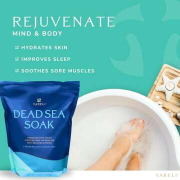 Yareli Magnesium Flakes, 15lb, Dead Sea Bath & Foot Soak, Alternative to Epsom Salt with Over 800,000mg of Elemental Magnesium Per Bag