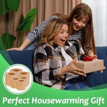 Set of 6 Wood Air Plant Holder- 2 Sizes Rustic Style Air Plant Stands Indoor Decorative Air Plants Display Containers Table Centerpiece for Home Office Tabletop Decor Supplies Gifts(Internal Dia 1.2" & 1.4")