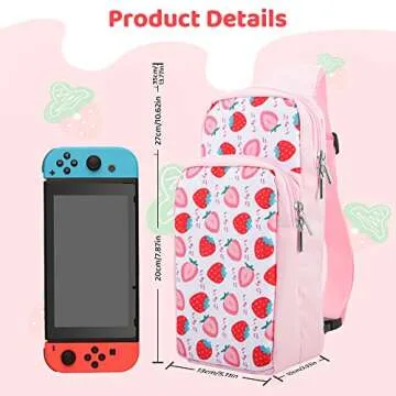 RHOTALL Pink Nintendo Switch Travel Bag - Stylish & Spacious