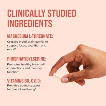 Natural Vitality Focus, Magnesium L-Threonate and Phosphatidylserine Nootropic Brain Supplements for Memory, Focus, and Cognition, Gluten Free, Vegetarian, 60 Capsules