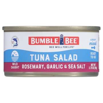 Bumble Bee Snack On The Run Rosemary, Garlic & Sea Salt Tuna Salad with Crackers Kit, High Protein Snack Food, Canned Tuna, Healthy Snacks for Adults, 3.35 Ounce (Pack of 12)
