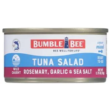 Bumble Bee Snack On The Run Rosemary, Garlic & Sea Salt Tuna Salad with Crackers Kit, High Protein Snack Food, Canned Tuna, Healthy Snacks for Adults, 3.35 Ounce (Pack of 12)