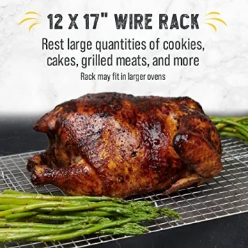 Checkered Chef Cooling Rack for Cooking and Baking 17x12