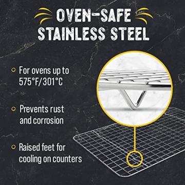 Checkered Chef Cooling Rack for Cooking and Baking 17x12