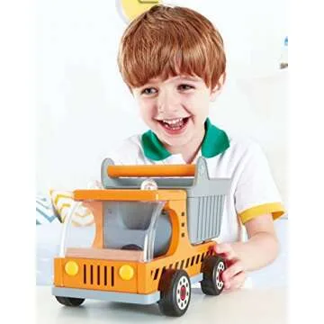 Hape Wooden Dump Truck for Toddlers - Safe Play Vehicle