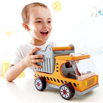 Hape Wooden Dump Truck for Toddlers - Safe Play Vehicle